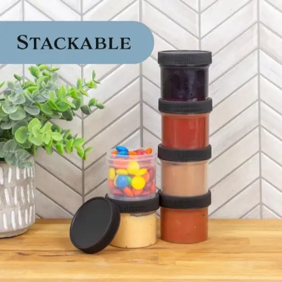 Cornucopia Brands Salad Dressing Condiment Containers 6pk; 2oz To-Go Plastic Mini Food Storage Jars; Carry Up to 4 Tablespoons image {7}