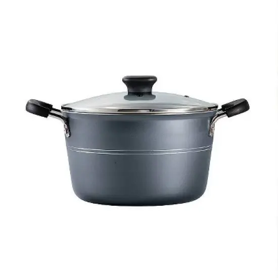 Tramontina 6qt Aluminum Non Stick Covered Stock Pot - Blue image {1}