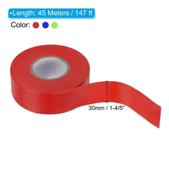 Unique Bargains PVC Non-Adhesive Durable Flagging Tapes for Trail Outdoor Red/Blue/Green 3 Pcs 1-1/5"x147' image {1}