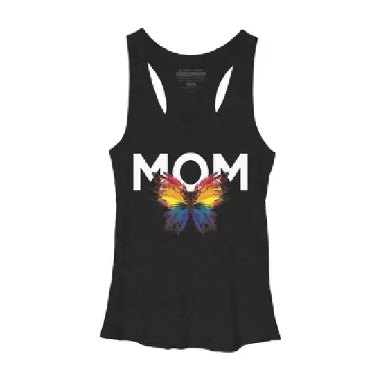 Women's Design By Humans Mother's Day Rainbow Butterfly Mom By MeowShop Racerback Tank Top image {2}