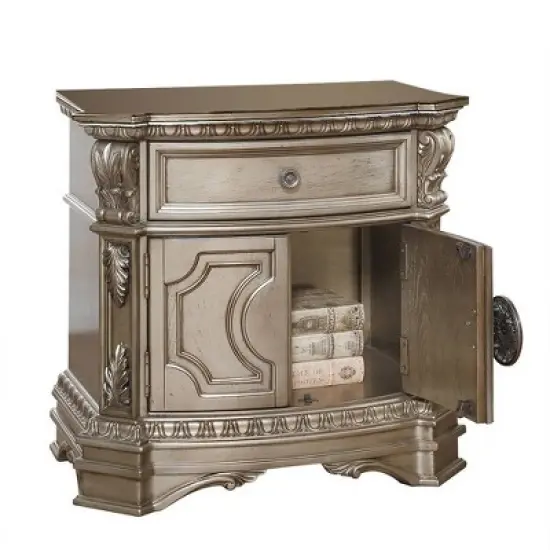 30" Northville Nightstand with 8 Drawers Antique Silver - Acme Furniture image {2}