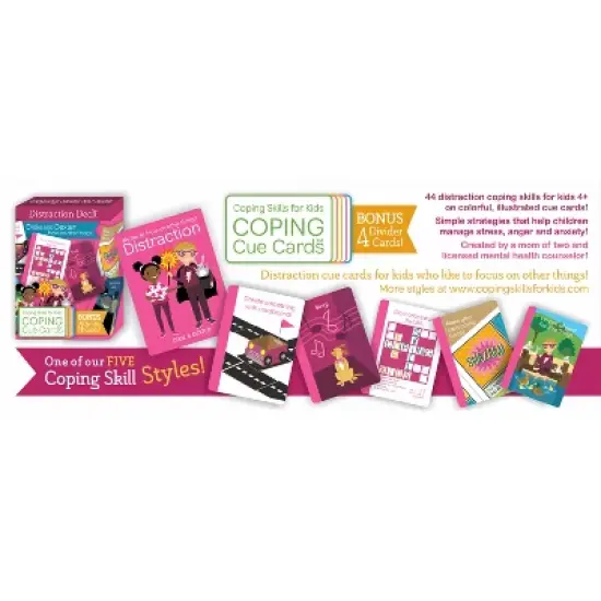 Coping Skills for Kids Coping Cue Cards Distraction Deck image {1}
