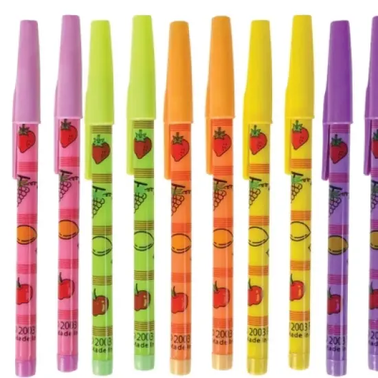Fruit Scented No-Sharpen Pencils (10 Pack) - Assorted Scents & Colors, Fun Fruit Themes image {4}