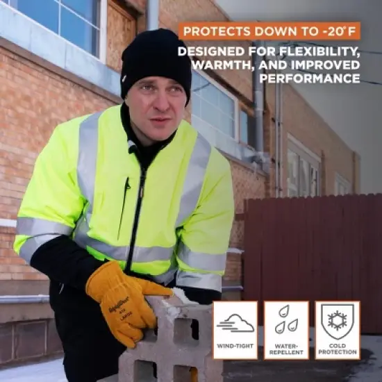 RefrigiWear Mens High Visibility Insulated Softshell Jacket with Reflective Tape image {3}