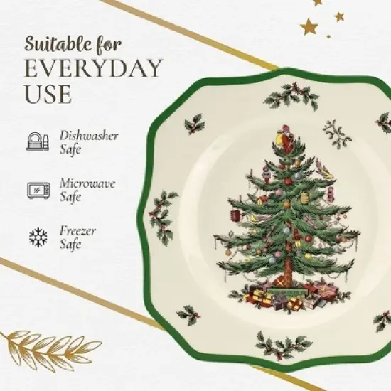 Spode Christmas Tree Scalloped Salad Plate - Set of 4 image {2}