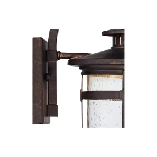 Franklin Iron Works Rustic Outdoor Wall Light LED Bronze Hanging Lantern Sconce Fixture for House Deck Porch Patio image {8}