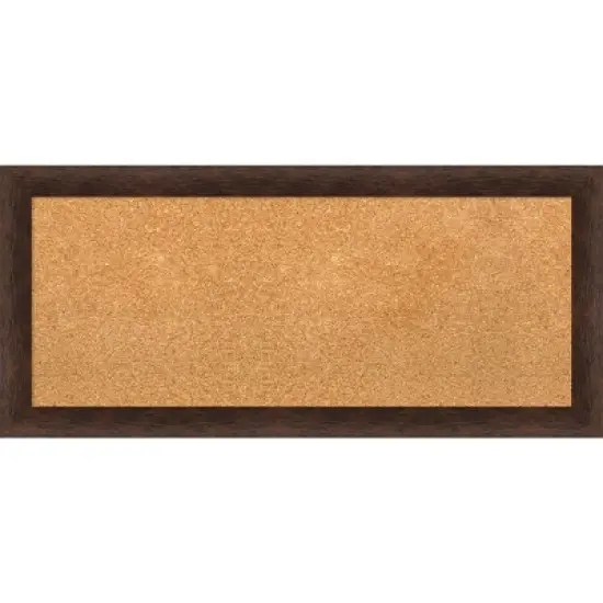 Amanti Art 33"x15" Narrow Wood Frame Natural Cork Board Warm Walnut : Bulletin Board for Office, Wall Mounted Presentation Board image {10}