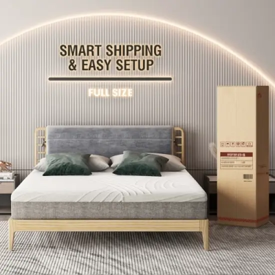 Costway 8'' Jacquard Mattress Gel Infused Memory Foam Medium Firm Bamboo Charcoal Queen\Full image {9}