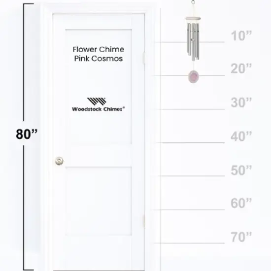 Woodstock Chimes Flower Wind Chime Pink Cosmos 22" image {4}