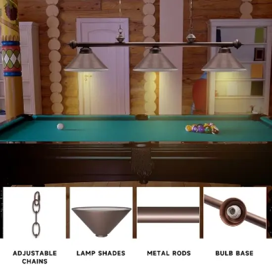 GSE 56" Hanging Billiard Pool Table Lights for 7ft/8ft Pool Tables image {4}