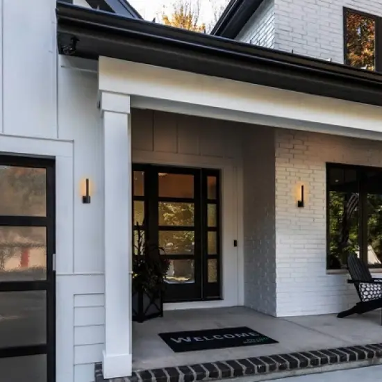 C Cattleya 1-Light Matte Black Dimmable LED Outdoor Wall Light with Frosted Glass Diffuser(2-Pack) image {4}