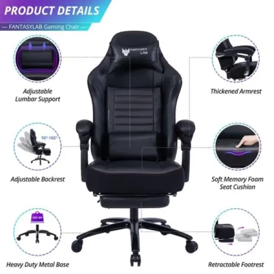 APRILSOUL Seat Height Adjustable Swivel Racing Office Computer Ergonomic Video Game Chair image {3}