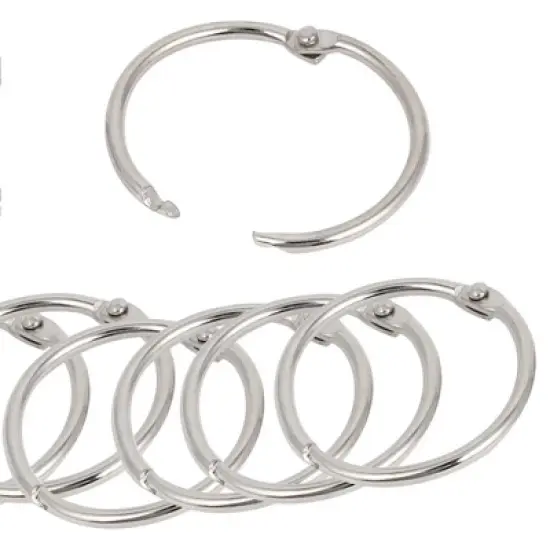 Unique Bargains Staple Book Binder 1.5" Outer Diameter Loose Leaf Ring Keychain 10 Pcs image {4}