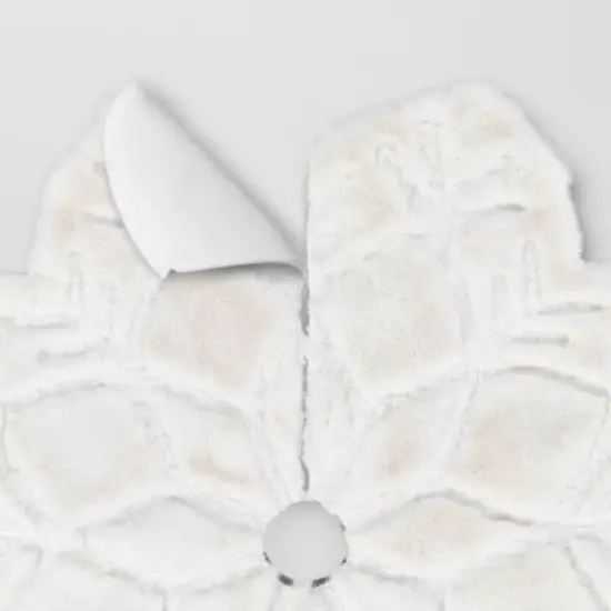 48" Christmas Dia Faux Fur Snowflake Shaped Tree Skirt - Wondershop&trade; image {3}