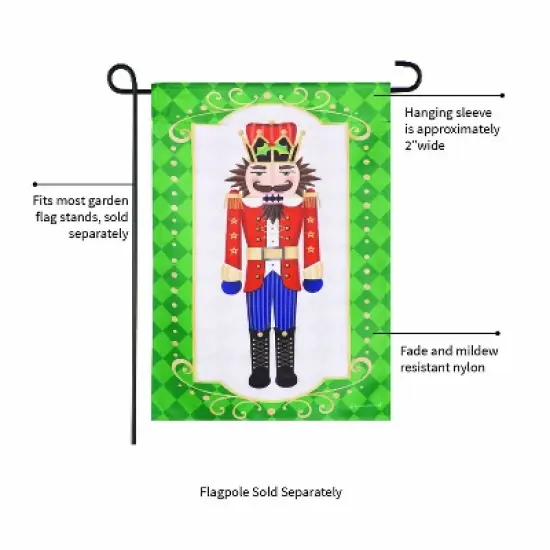 Evergreen Trio Nutcracker Reversible Suede Garden Flag 12 x 18 Inches Indoor Outdoor Decor image {5}