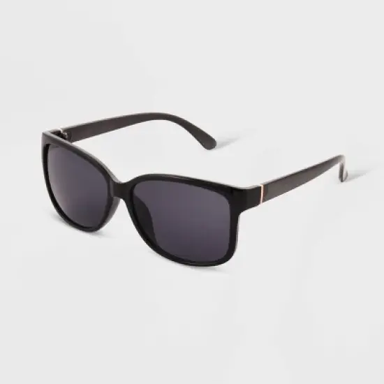 Women's Shiny Plastic Square Sunglasses - Universal Thread&trade; Dark Brown image {1}