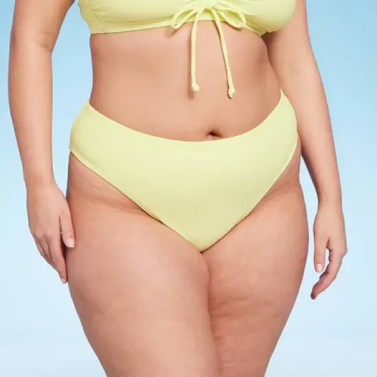 Women's High Leg Cheeky Bikini Bottom - Wild Fable&trade; Light Yellow image {8}