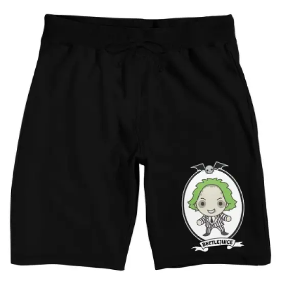 Beetlejuice Kawaii Betelgeuse Men's Black Sleep Pajama Shorts image {4}