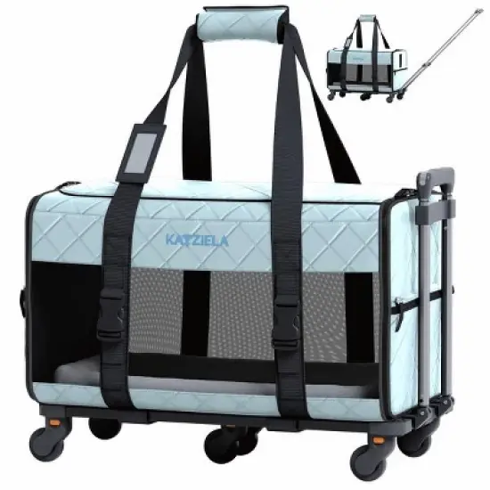Airline Compliant Quilited Pet Carrier With Wheels image {10}