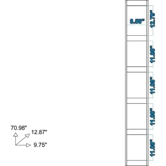 71.65" Parana 5 Shelf Bookcase White - Manhattan Comfort image {7}