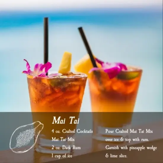 Crafted Cocktails Mai Tai Mix: 6 Pack&nbsp; Passion Fruit, Orange, Guava and Organic Agave: 70 Calories Per Serving with Recognizable Ingredients image {2}