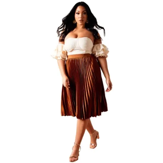 Rebdolls Womens Midi Plaeted Skirt image {4}