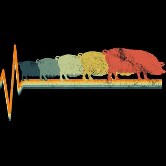 Men's Design By Humans Heart Beat Retro Rainbow Pig By Luckyst Tank Top image {1}