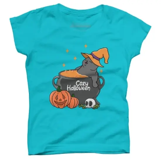 Girl's Design By Humans Cozy Halloween By kimprut T-Shirt image {6}