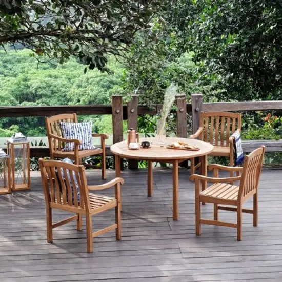 Cambridge Casual 5pc Vermont Teak Wood Outdoor Patio Dining Set Brown image {13}