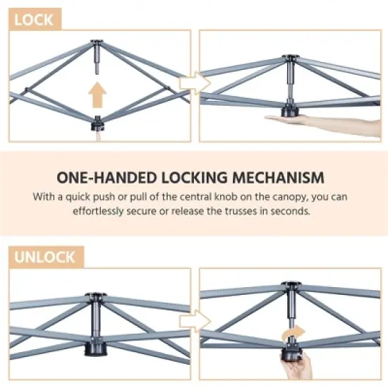 Yaheetech 10x10ft Pop-up Canopy with One-Push-To-Lock Setup Mechanism image {5}