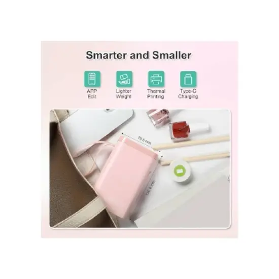 Nelko P21 Bluetooth Label Printer Pink with 14x40mm 100pc Roll and 14x40mm 180pc Roll image {4}