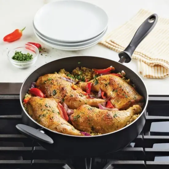 Farberware Reliance 6qt Covered Saute Pan with Helper Handle Black image {3}