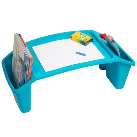 Mind Reader Kids&rsquo; Lap Desk, Freestanding Portable Table with Side Pockets for Coloring Books, Tablets, Toys, Reading, Snacks, Plastic image {8}
