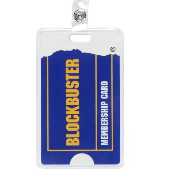 Blockbuster Torn Ticket Rubber Badge Reel and ID Holder Retractable Lanyard image {1}
