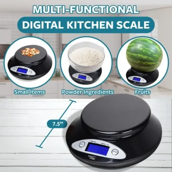 Smart Weigh Digital Scale with Removable Bowl - 11lbs image {1}