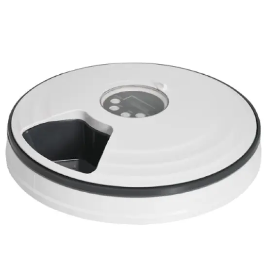 PawHut Battery-Powered Automatic Feeder for Pets with Digital LED Display Timer, 6 Meal Trays for Wet or Dry Cat Food, Small Dog & Cat Meal Dispenser image {3}