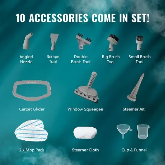 PurSteam 10-in-1 Steam Mop, Floor Steamer with Detachable Handheld Steam Cleaner for Tile, Hardwood Floors image {5}