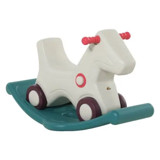 INFURNIC Baby Walkers Kids 2 in 1 Rocking Horse Sliding Car Indoor Outdoor Use Detachable Base, Wheels, Smooth Materials, Grey, 29.25"*14.25"*17.25" image {2}