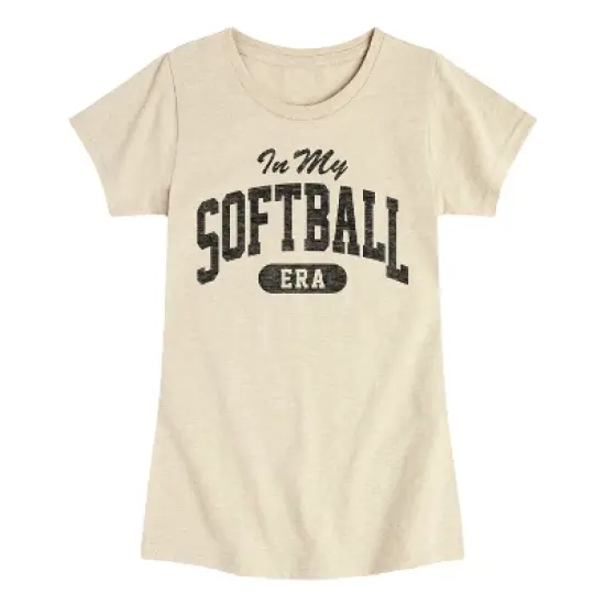 Girls' - Instant Message - In My Softball Era -Youth Girls Short Sleeve T-Shirt Fitted Short Sleeve Graphic T-Shirt image {4}