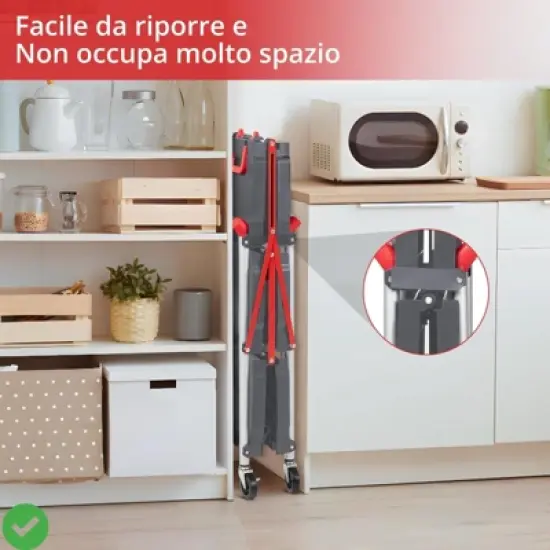 3-Layer Folding Cart Portable Service Trolley Collapsible Utility Carts 56 Lbs Load Capacity image {6}