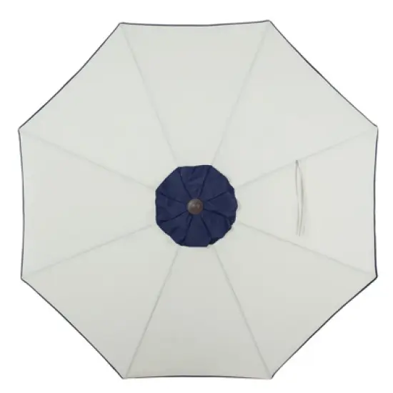 DSVIMOY Large Outdoor Umbrella, Market Hanging Umbrella, Patio Umbrella with Crank Handle for Garden Backyard, Beige & Blue, 108"*108"*96" image {4}