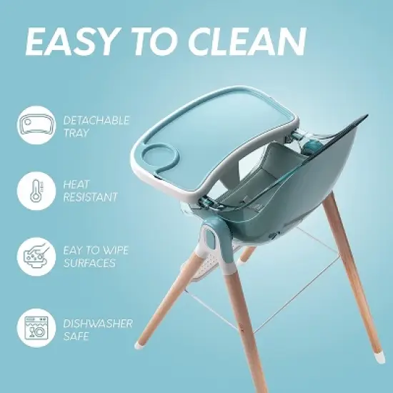 Children of Design Adjustable 6-in-1 Wooden Classic High Chair for Babies & Toddlers image {6}