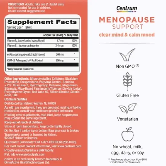 Centrum Menopause Support Clear Mind and Mood Vitamin Tablets - 30ct image {11}