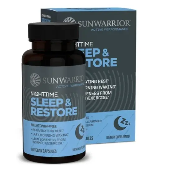 Night time Sleep & Restore Supplement Capsules, Sleep Aid for Better Rest, Supplement to Improve Sleep Quality & Restorative Health, Sunwarrior, 60ct image {8}