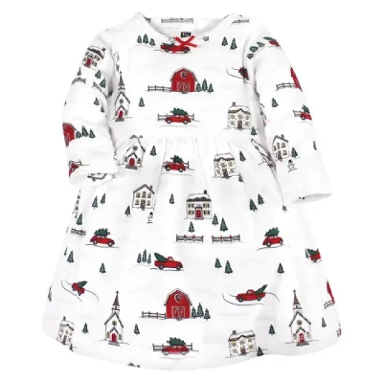 Hudson Baby Infant and Toddler Girl Cotton Dresses, Christmas Scene image {2}