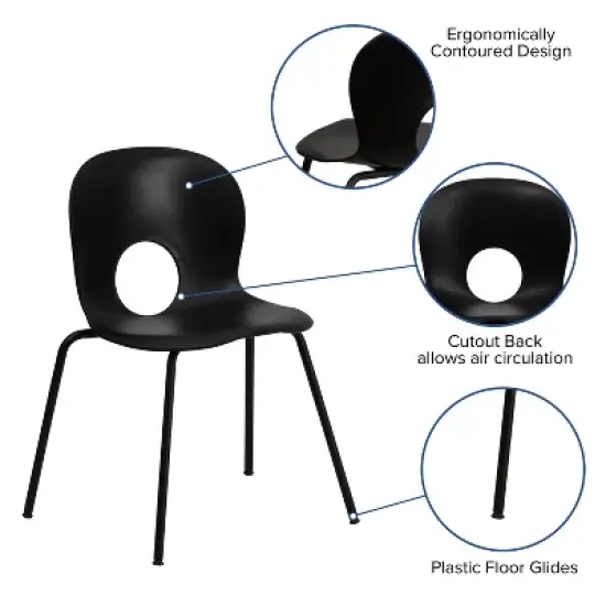 Emma and Oliver Multipurpose Designer Plastic Cafe Stack Chair image {2}