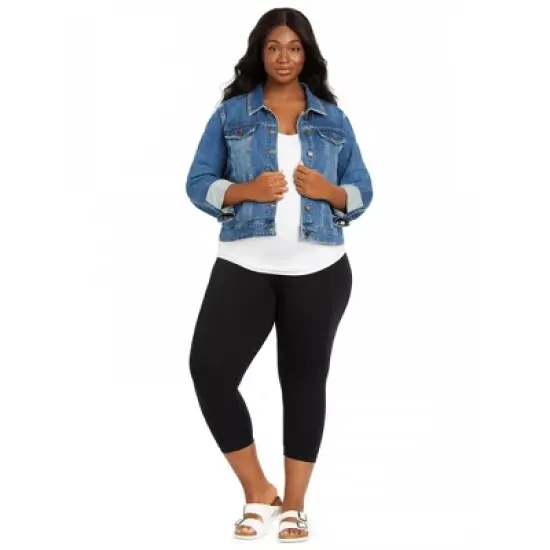 Plus Size Essential Stretch Secret Fit Belly Maternity Cropped Leggings | Motherhood Maternity image {5}