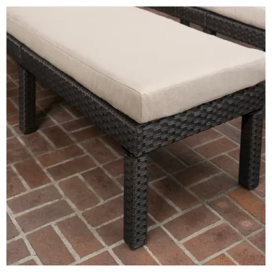 Puerta Wicker Chaise Lounge - Dark Brown - Christopher Knight Home image {2}