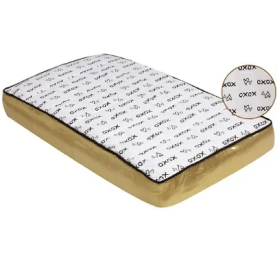 Bacati - Love Black/Gold Kisses/Hugs Changing Pad Cover image {7}