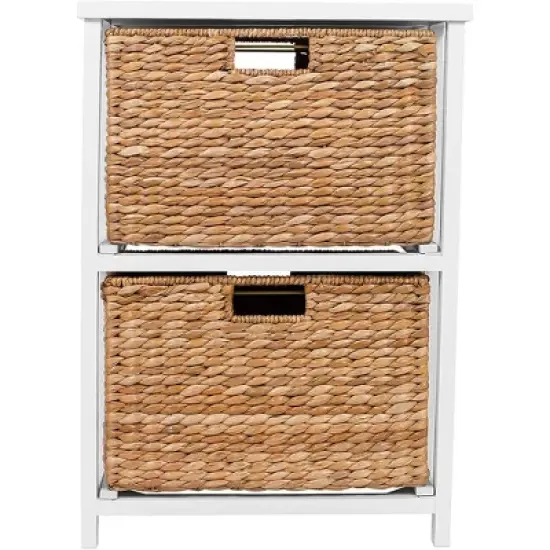 BirdRock Home Seagrass 2-Tier File Cubby Cabinet - Natural image {6}
